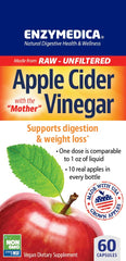 Capsules containing apple cider vinegar with Mother