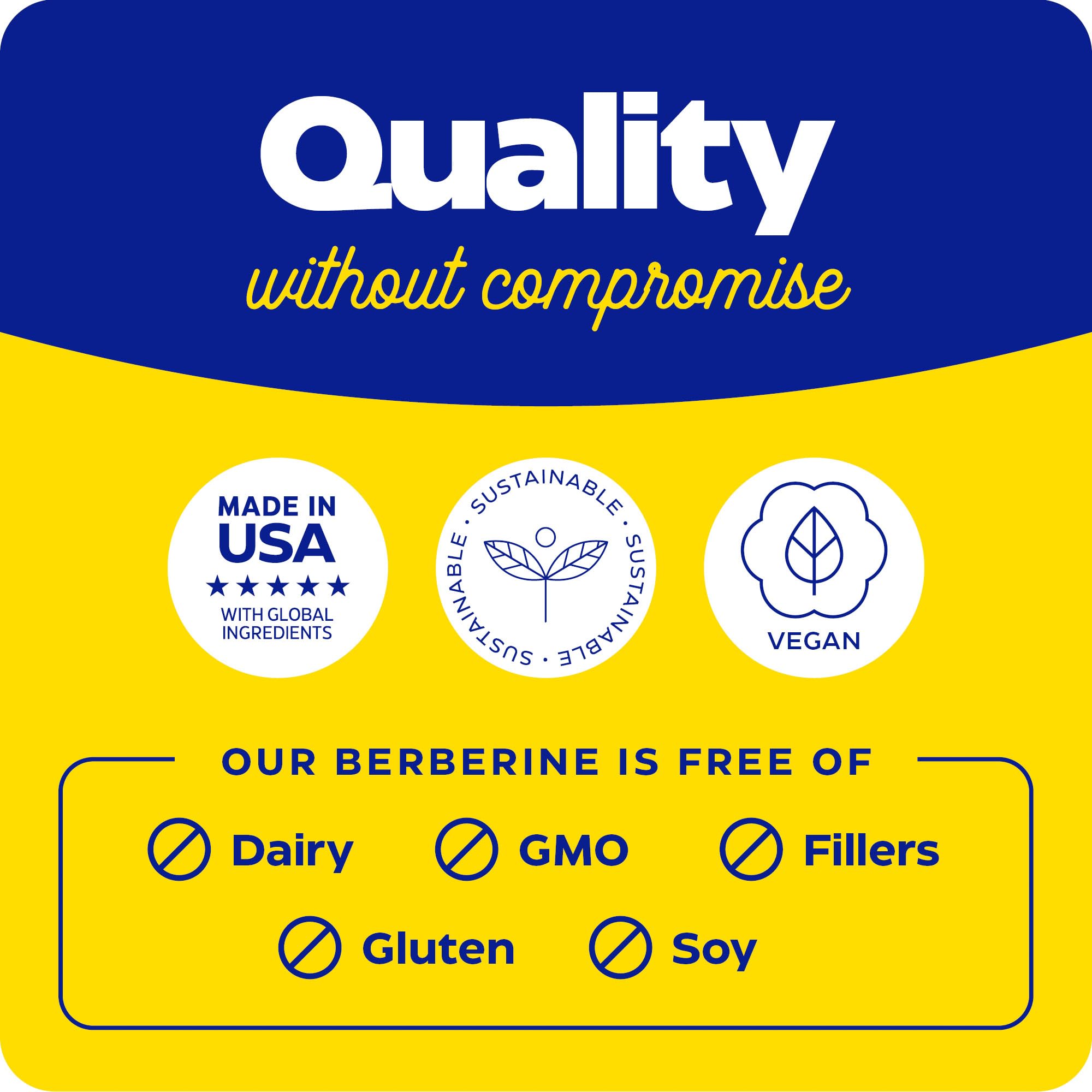 Non-GMO and gluten-free Berberine product label