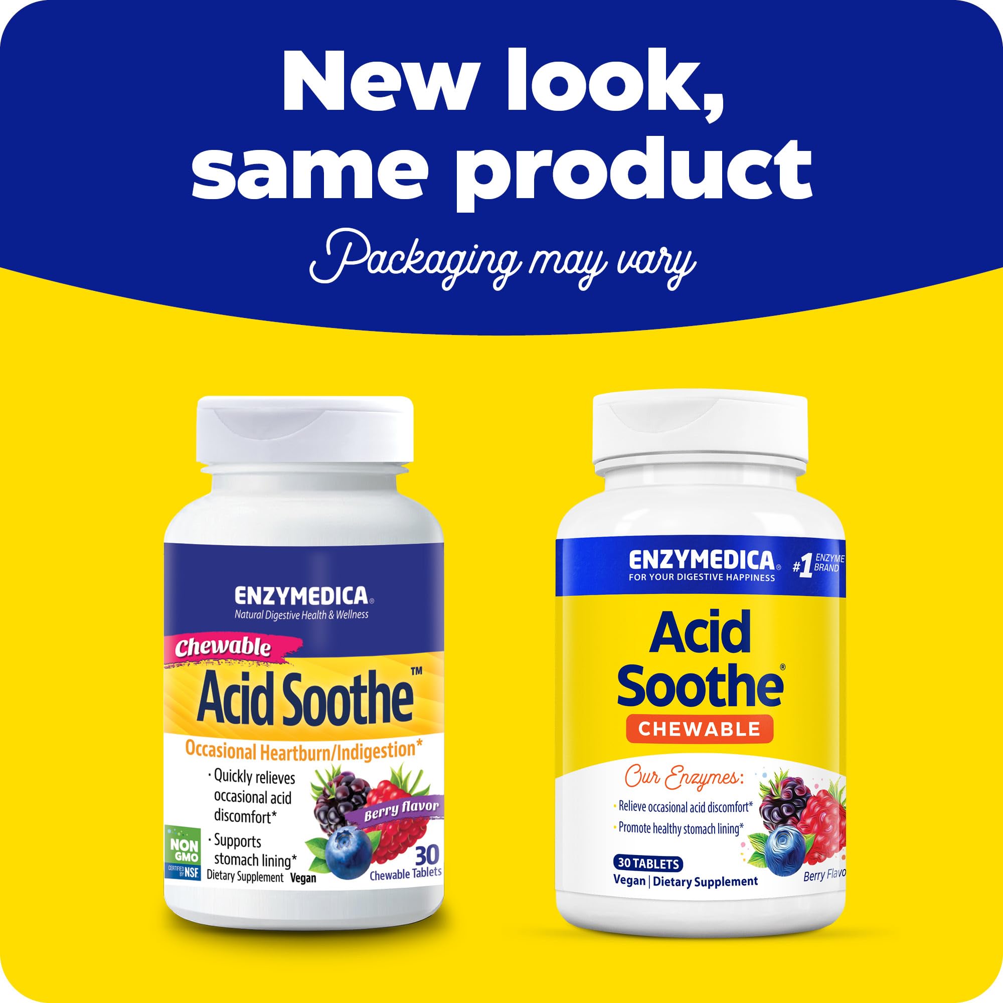 Close-up of Acid Soothe chewable tablet