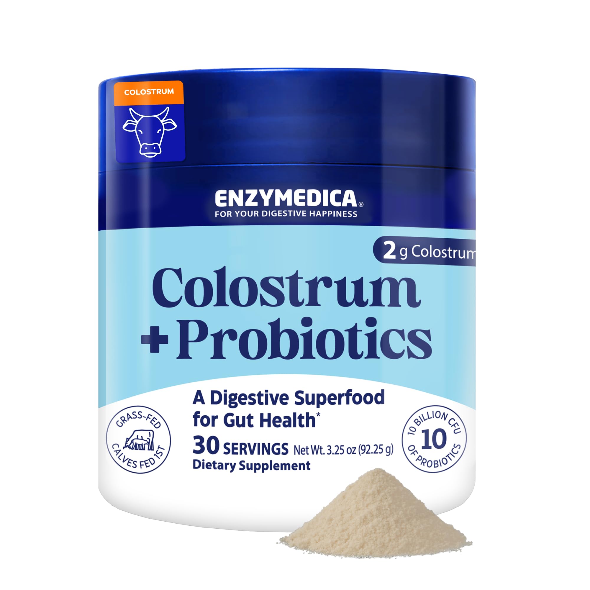 Enzymedica Colostrum Powder with Probiotics bottle and label