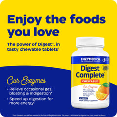 Front view of Enzymedica Digest Chewable Orange bottle