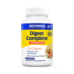 Bottle of Enzymedica Digest Complete + Probiotics with label