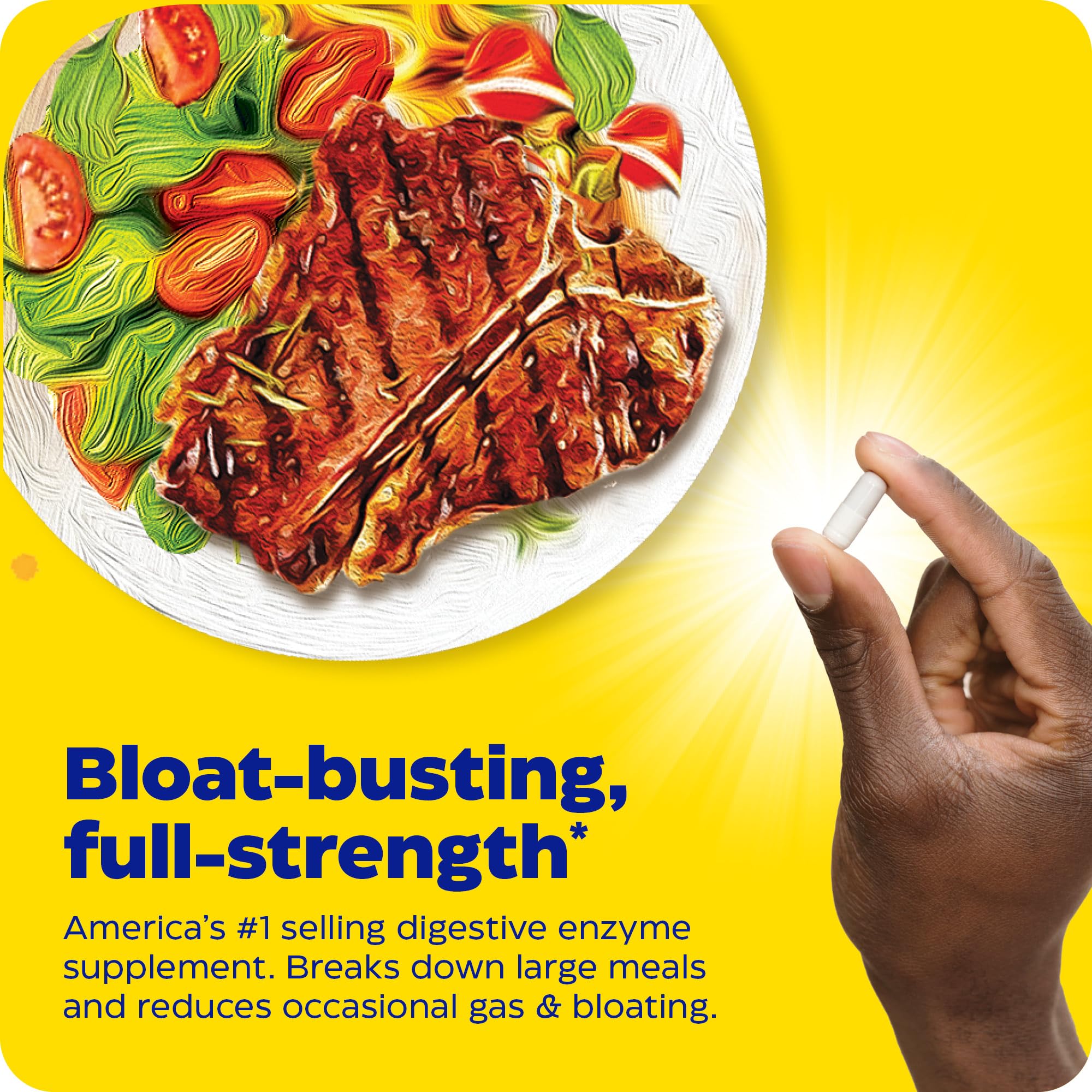 Enzymedica Digest Gold ATPro bottle beside a healthy meal.