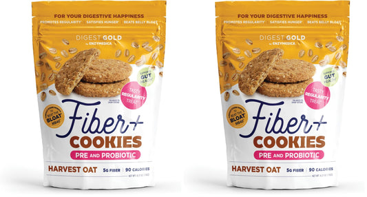 Front view of Enzymedica Digest Gold Fiber+ Cookies Harvest Oat Pack of 2