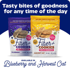 Per-serving fiber and calories information for Digest Gold Fiber+ Cookies