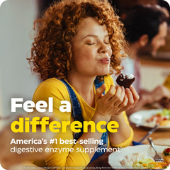 Enzymedica Digest Gold ATPro bottle on a kitchen counter for large meals.