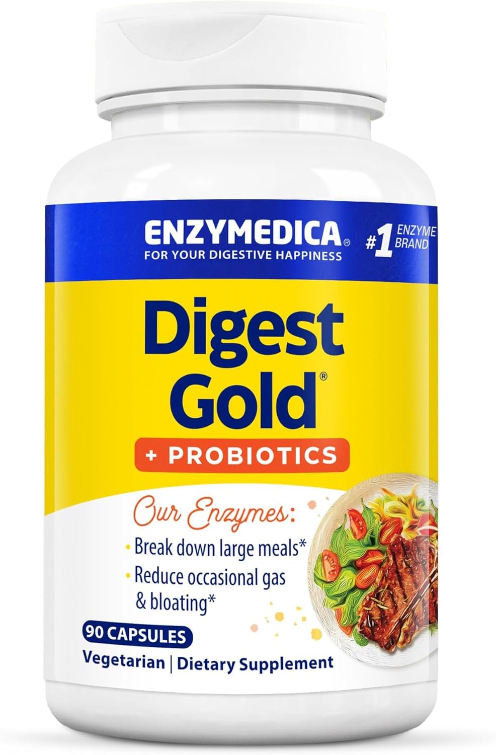 Enzymedica Digest Gold Plus bottle for daily digestive support.