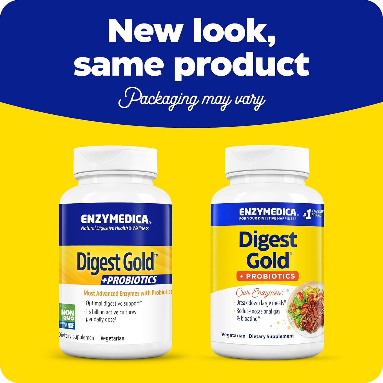 Close-up of Enzymedica Digest Gold Plus capsules for easy daily use.