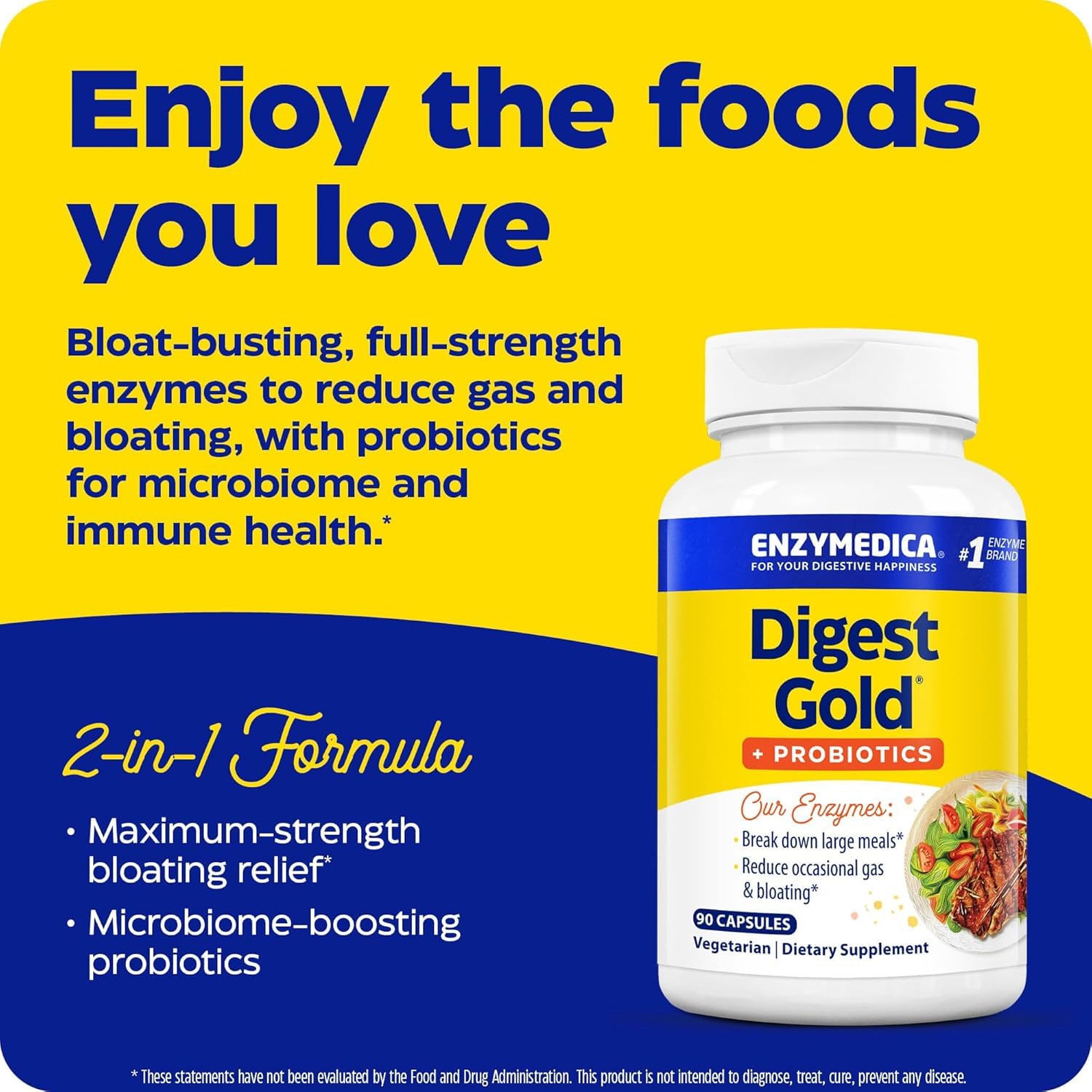Enzymedica Digest Gold Plus label with live cultures information.