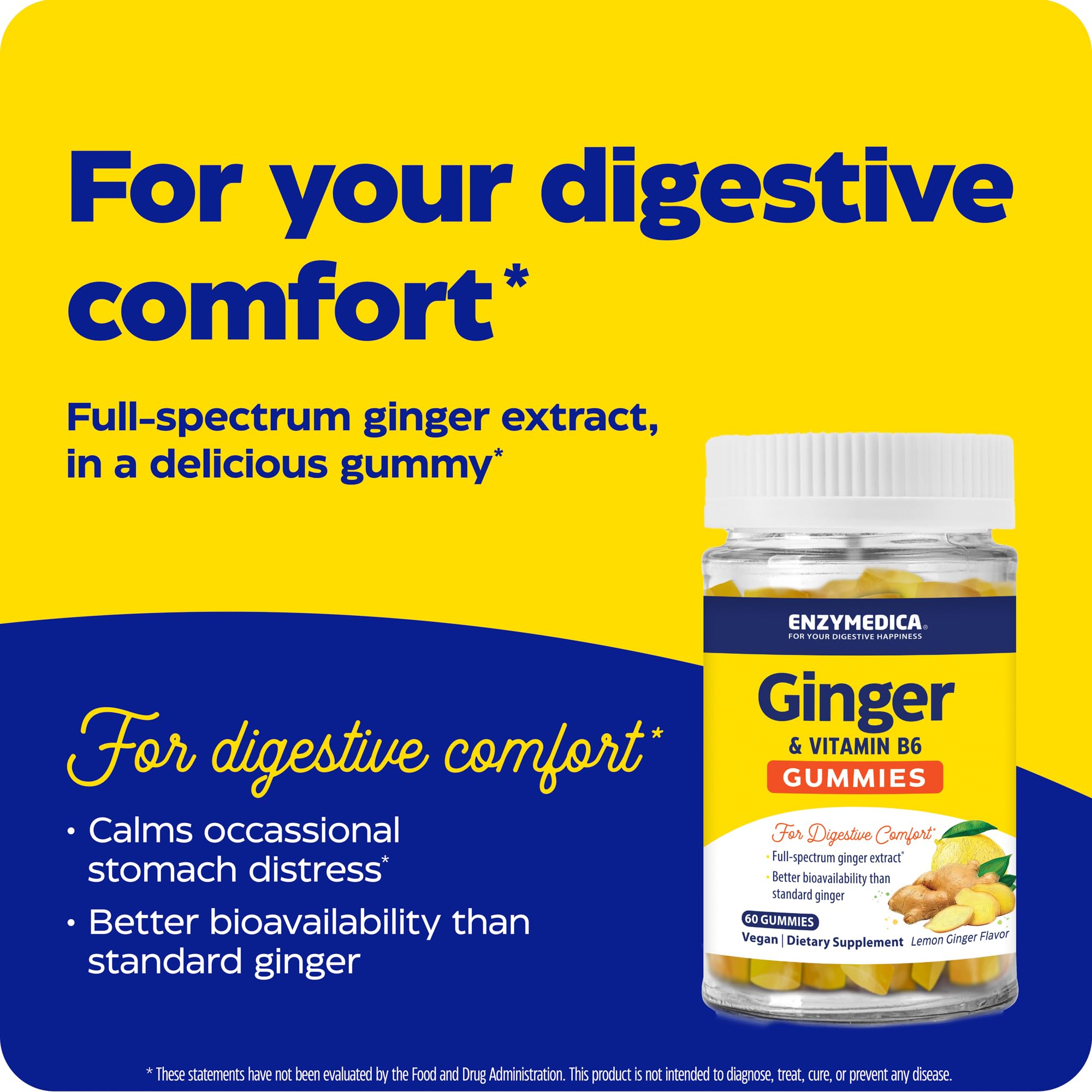 Label showing 200 mg ginger equivalent per serving