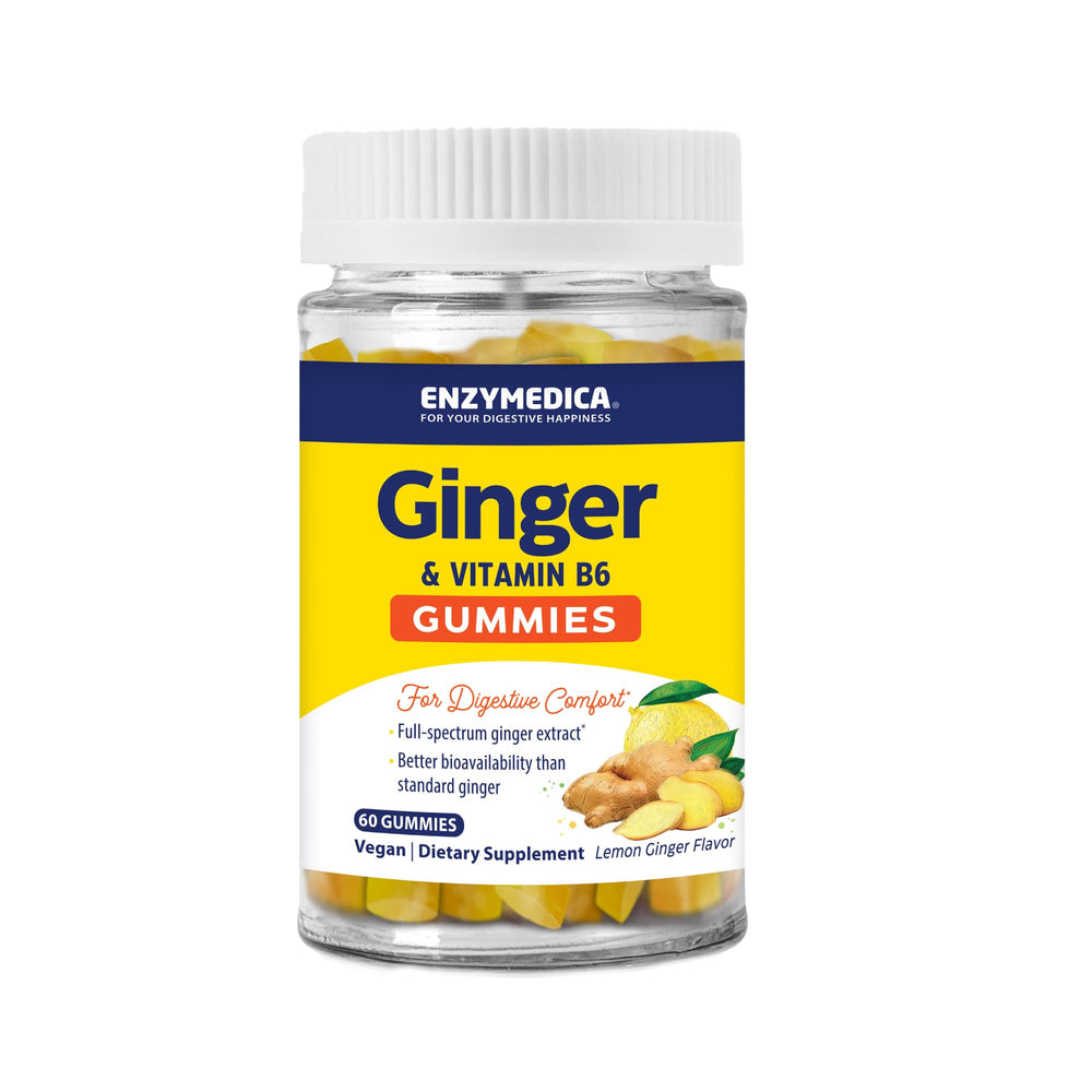 Enzymedica Ginger & Vitamin B6 Gummies bottle – 60 count