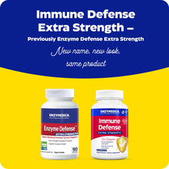 Enzymedica Immune Defense bottle back lists certifications and key attributes