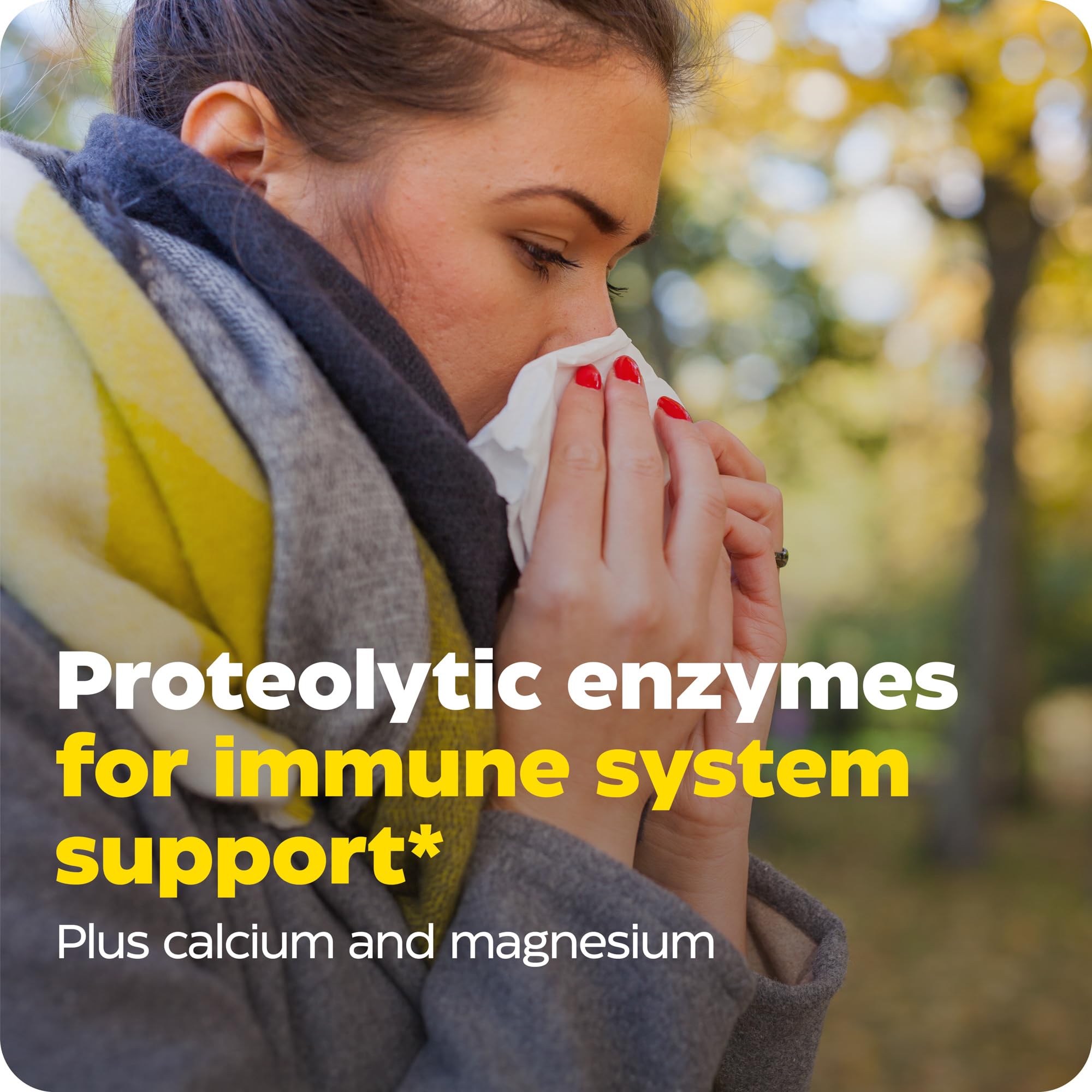 Enzymedica Immune Defense capsules displayed for easy daily dosing