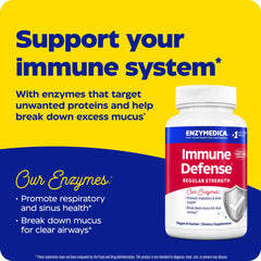 Label on Enzymedica Immune Defense Regular Strength bottle