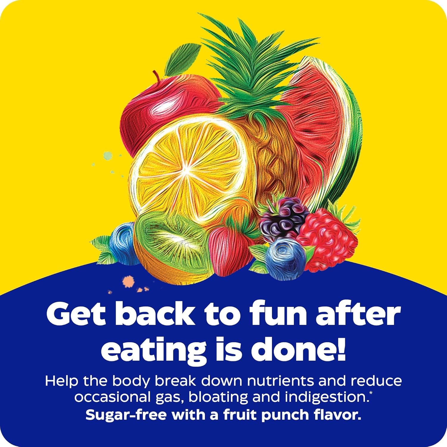 Digestive enzyme blend graphic on product packaging