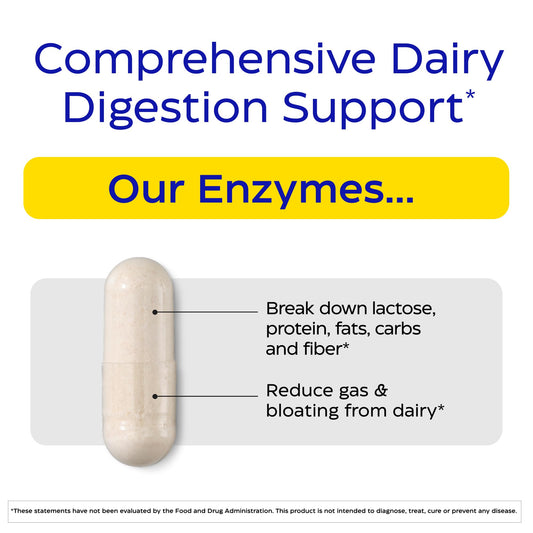 Close-up of Enzymedica Lacto label showing lactase enzyme strength