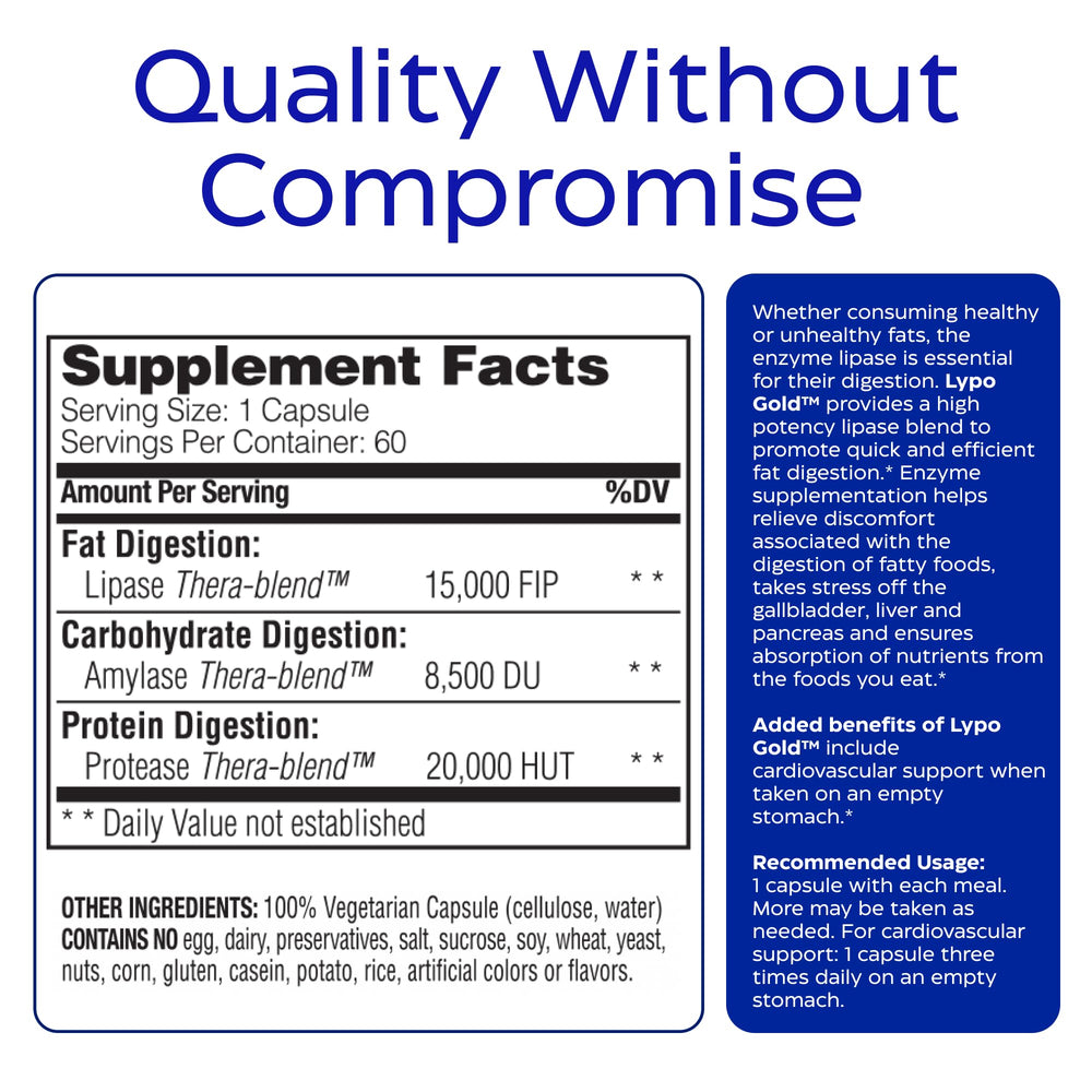 Close-up of lipase digestive enzymes for fat digestion
