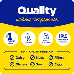 Gluten-free and dairy-free certification icon on Natto-K