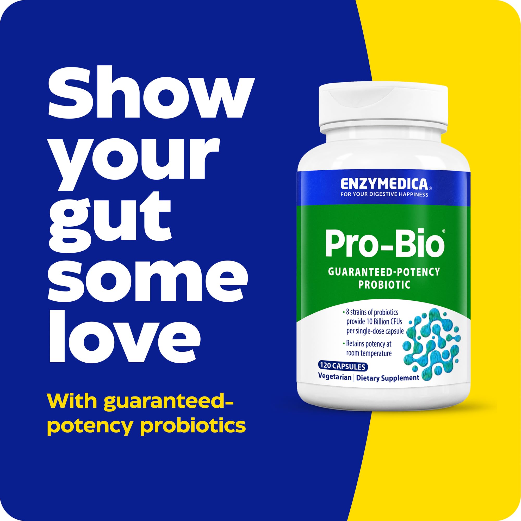 Graphic illustrating 8 probiotic strains in Pro-Bio
