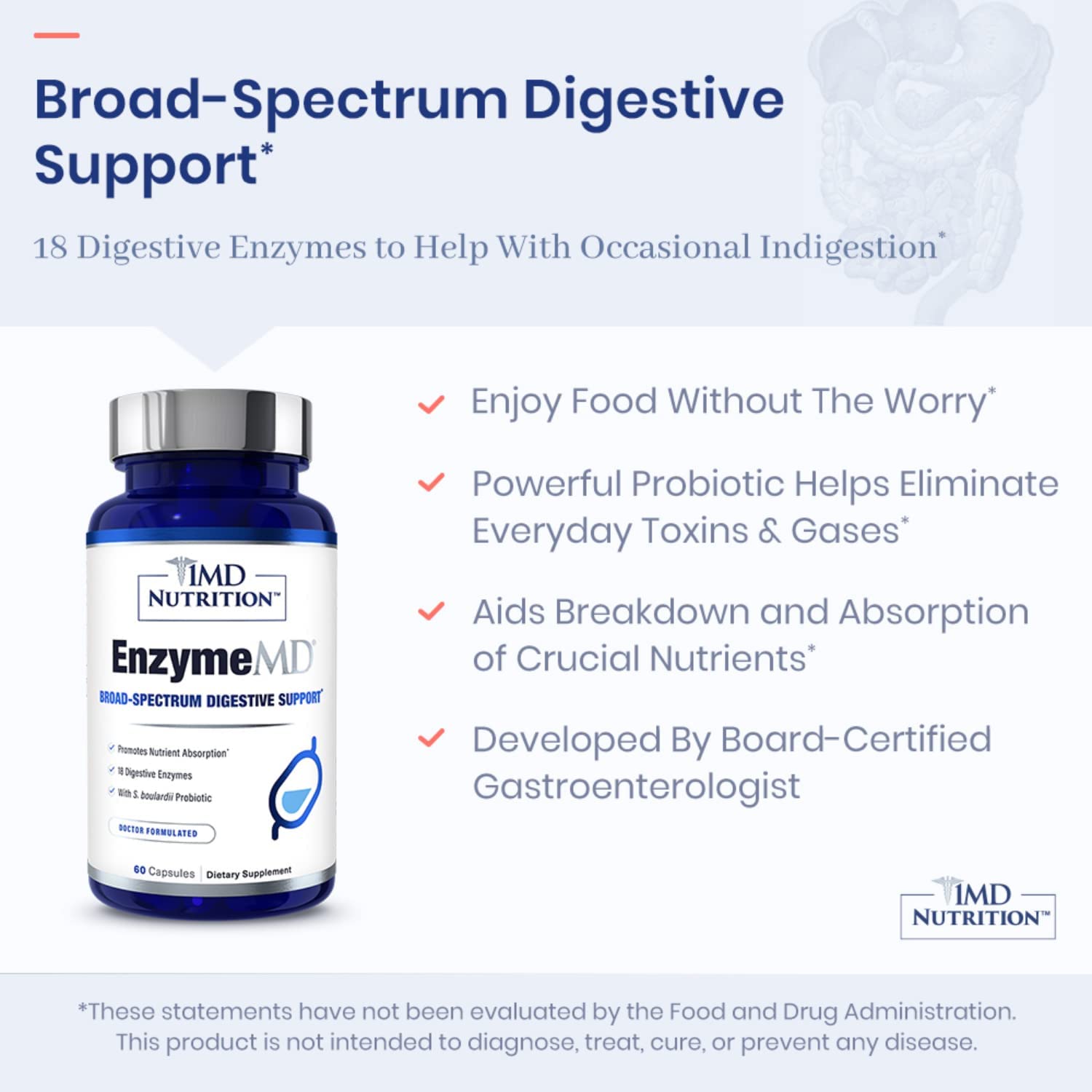EnzymeMD label showing ingredients