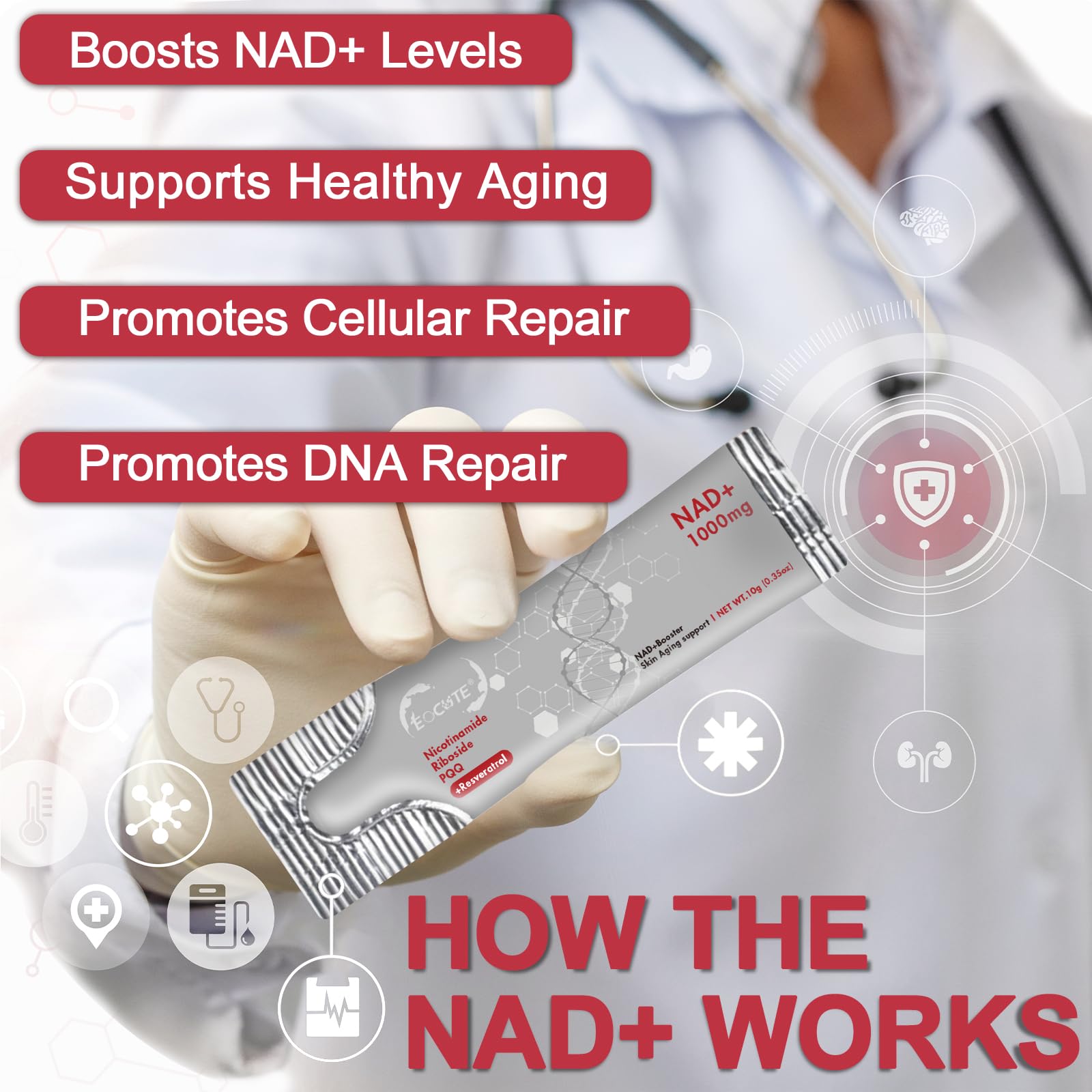 DNA repair and anti-aging concept illustration