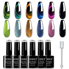 eodci 9D cat eye nail polish kit with six bottles for at-home salon-quality manicure