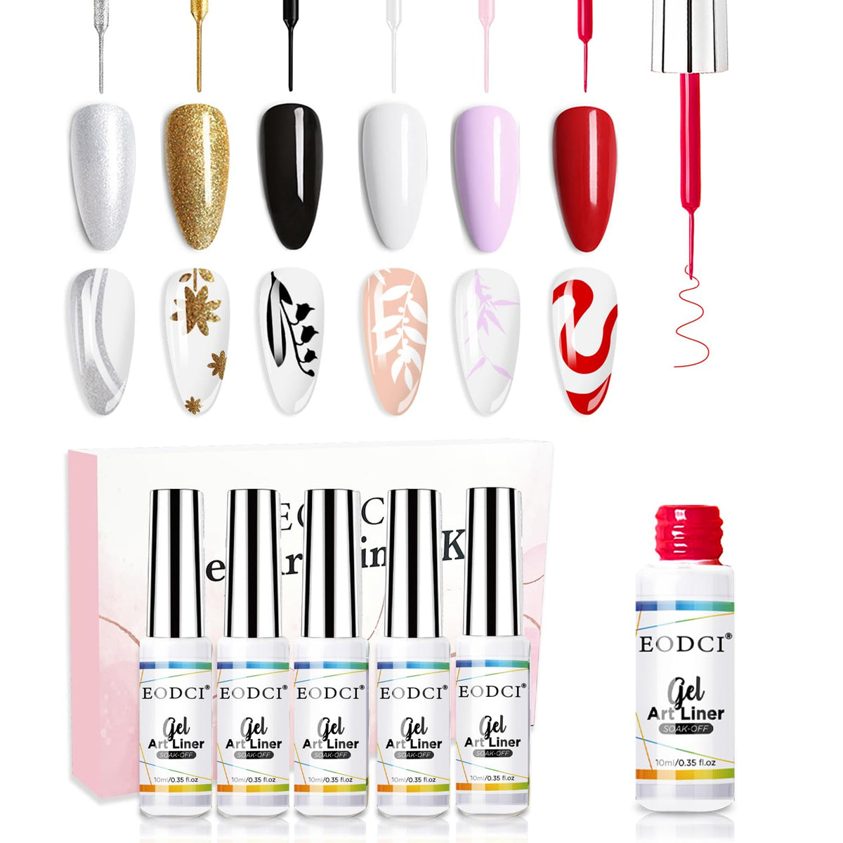 Eodci nail art liner set packaging for easy storage and gifting