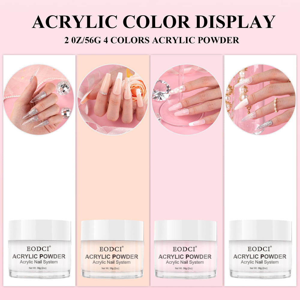 EODCI nude pink acrylic powder 2oz perfect for subtle overlays.