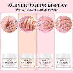 EODCI nude pink acrylic powder 2oz perfect for subtle overlays.