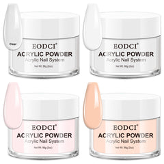 EODCI pink acrylic powder 4-color set for versatile nail art applications.