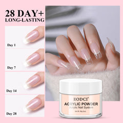 EODCI white acrylic powder 2oz ideal for clean French tips and base coats.