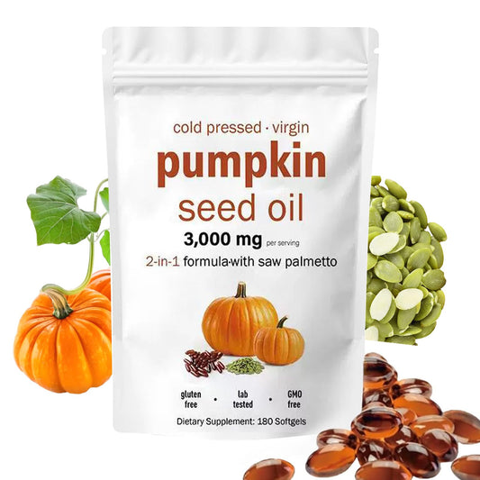 EOQIFJM pumpkin seed oil with saw palmetto bottle - 180 softgels