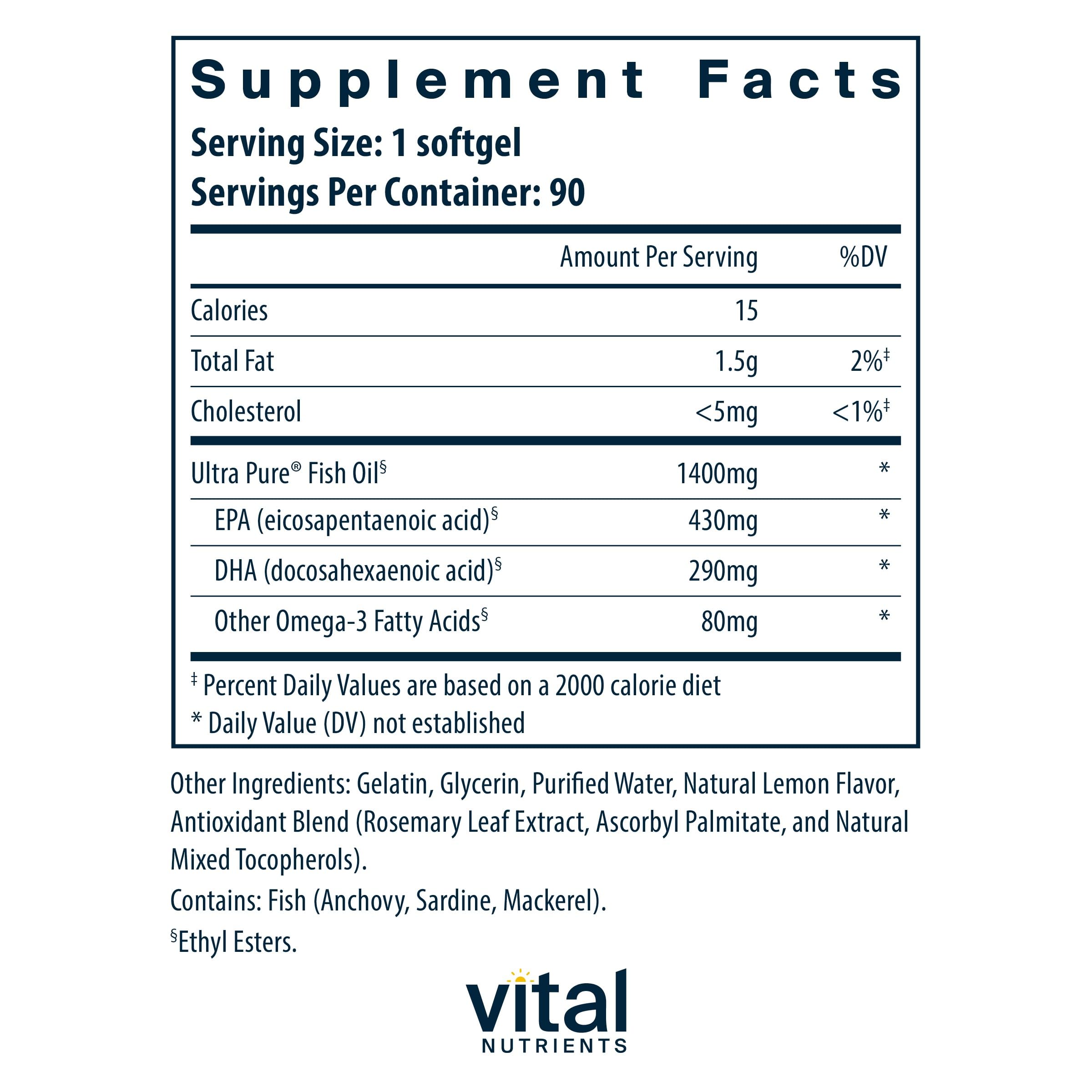 Close-up of high EPA and DHA fish oil softgels