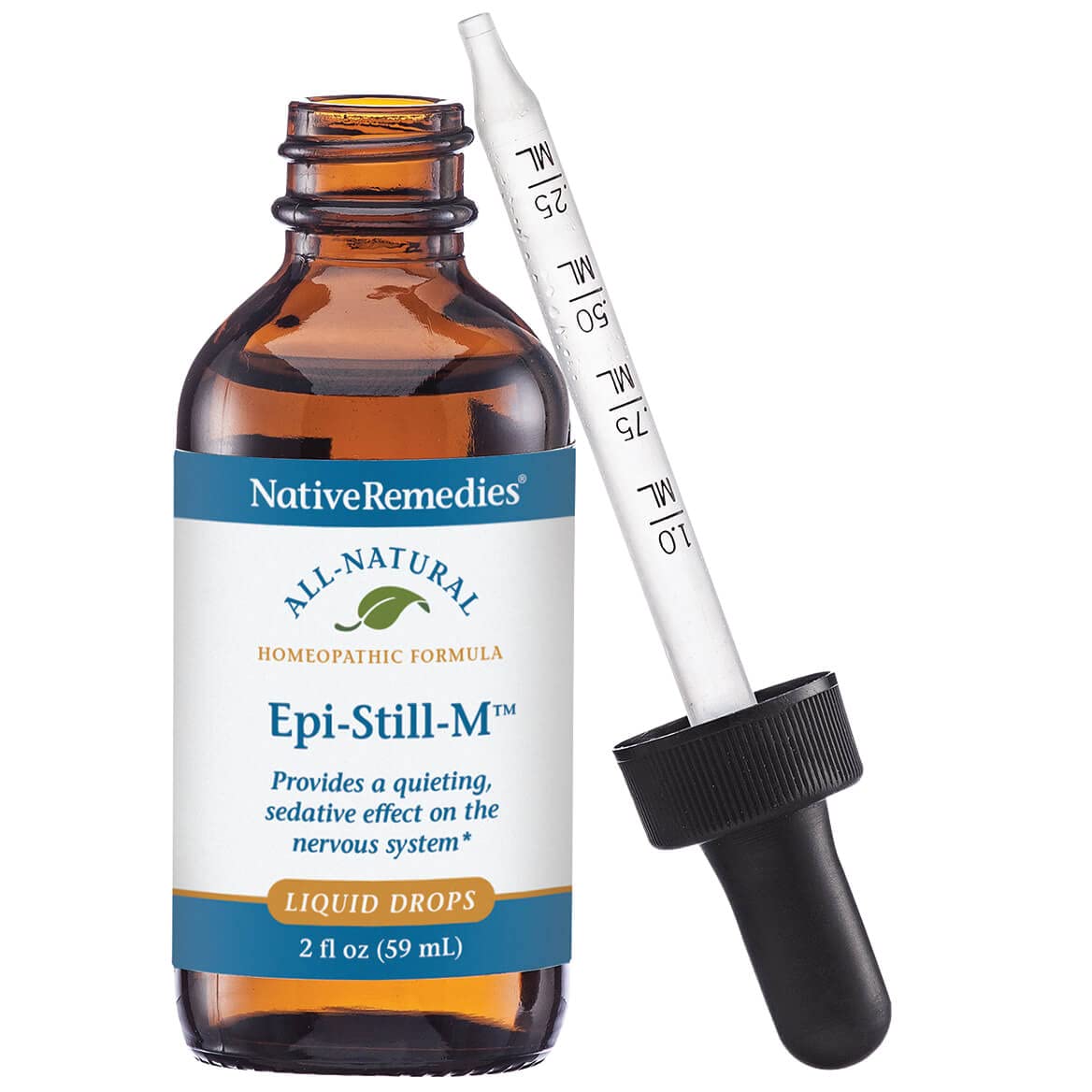 Close-up of Epi-Still-M bottle label showing 59 mL