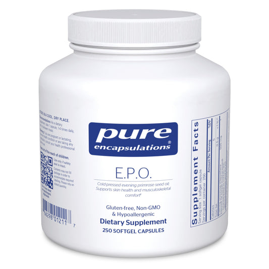 Bottle of Pure Encapsulations E.P.O. Evening Primrose Oil 250 softgels