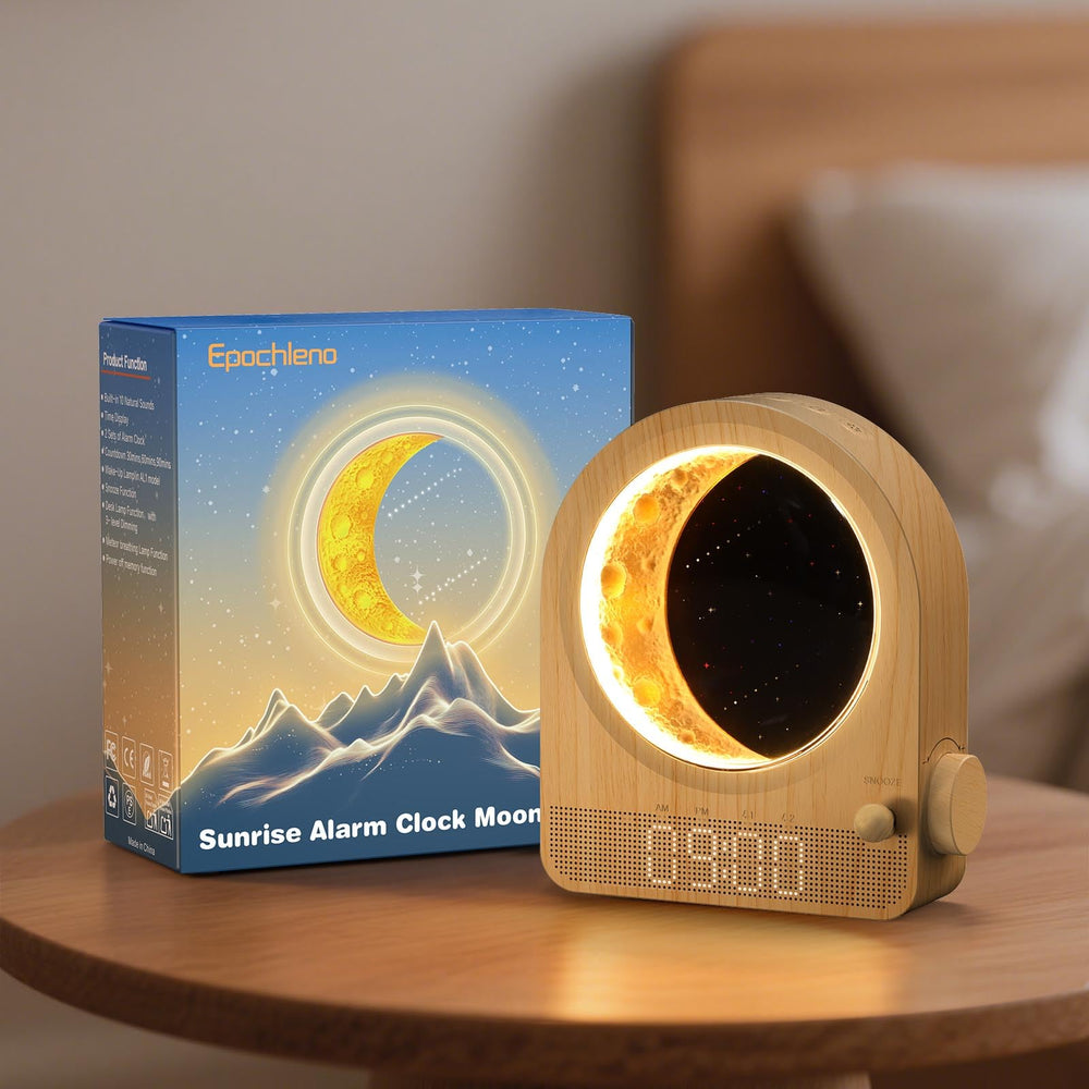 Epochleno Sunrise Alarm Clock front view with gentle sunrise for natural wake-up
