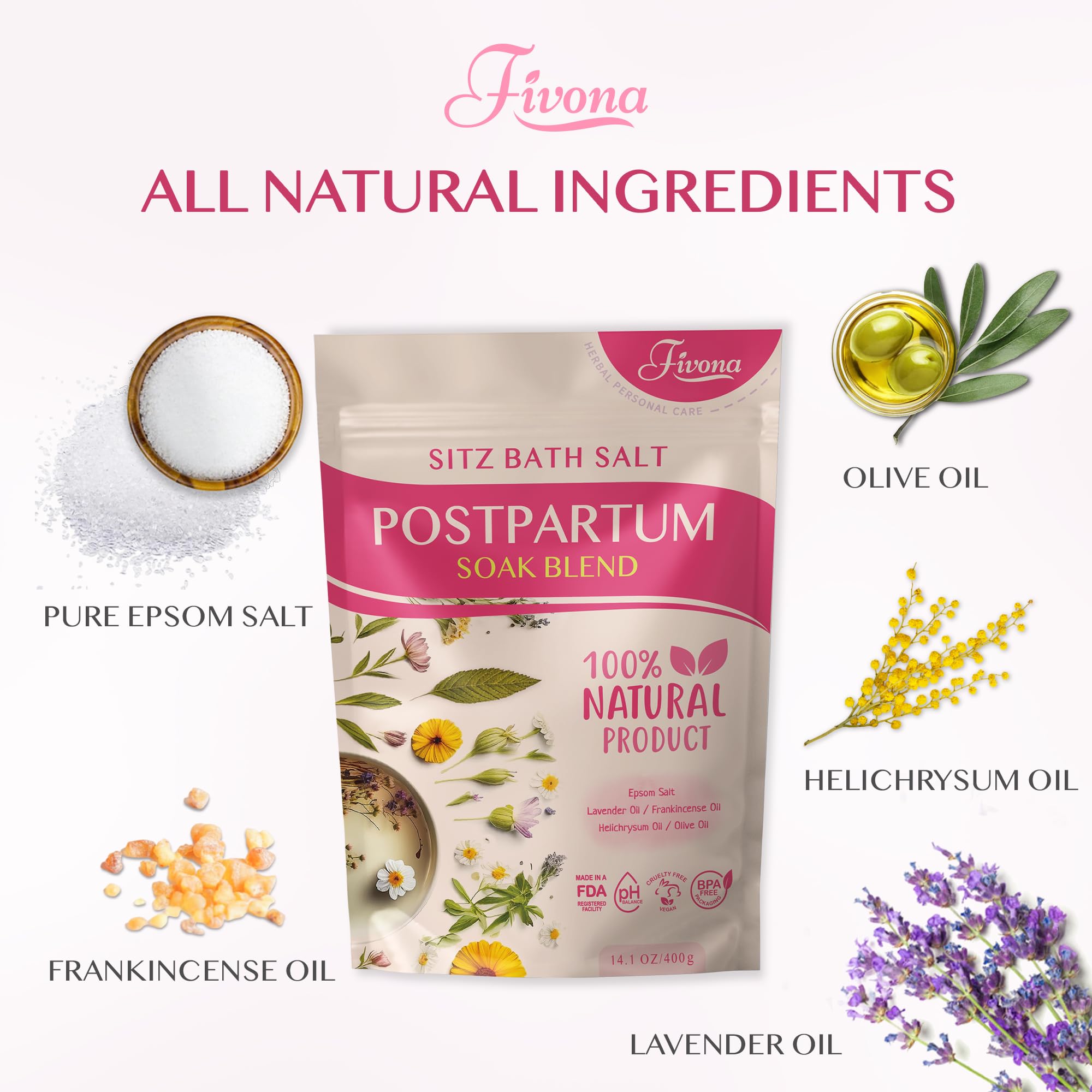 Epsom salt blend and essential oil ingredients
