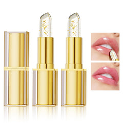 Eqimznv color-changing lipstick packaging with gold crystal design for premium gift-ready appeal