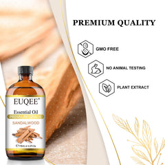 Sandalwood essential oil 4 oz in amber bottle with dropper