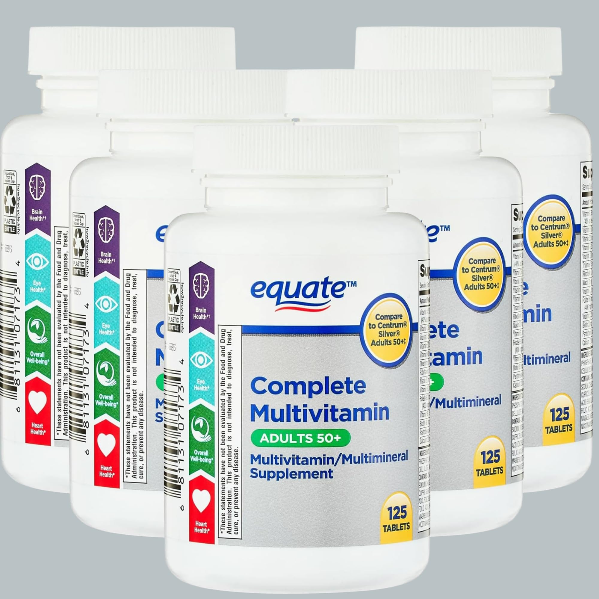 Equate 50+ One Daily Multivitamin bottle front view