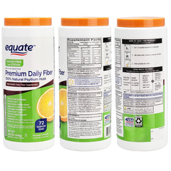 Sugar-free Psyllium Husk with Stevia and orange flavor label