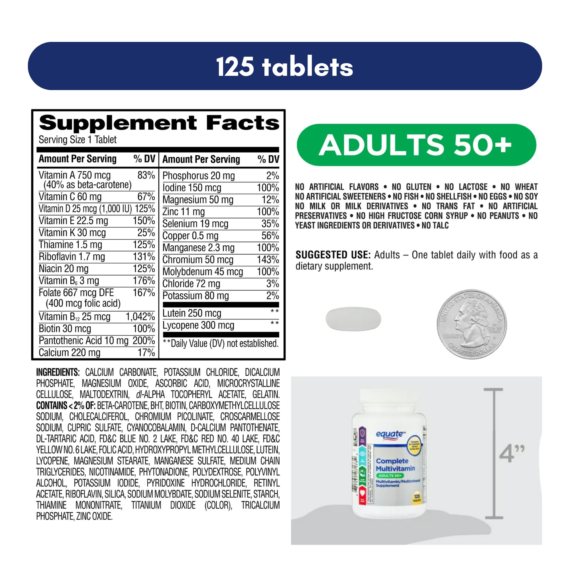 Healthy brain support imagery from Equate 50+ multivitamin