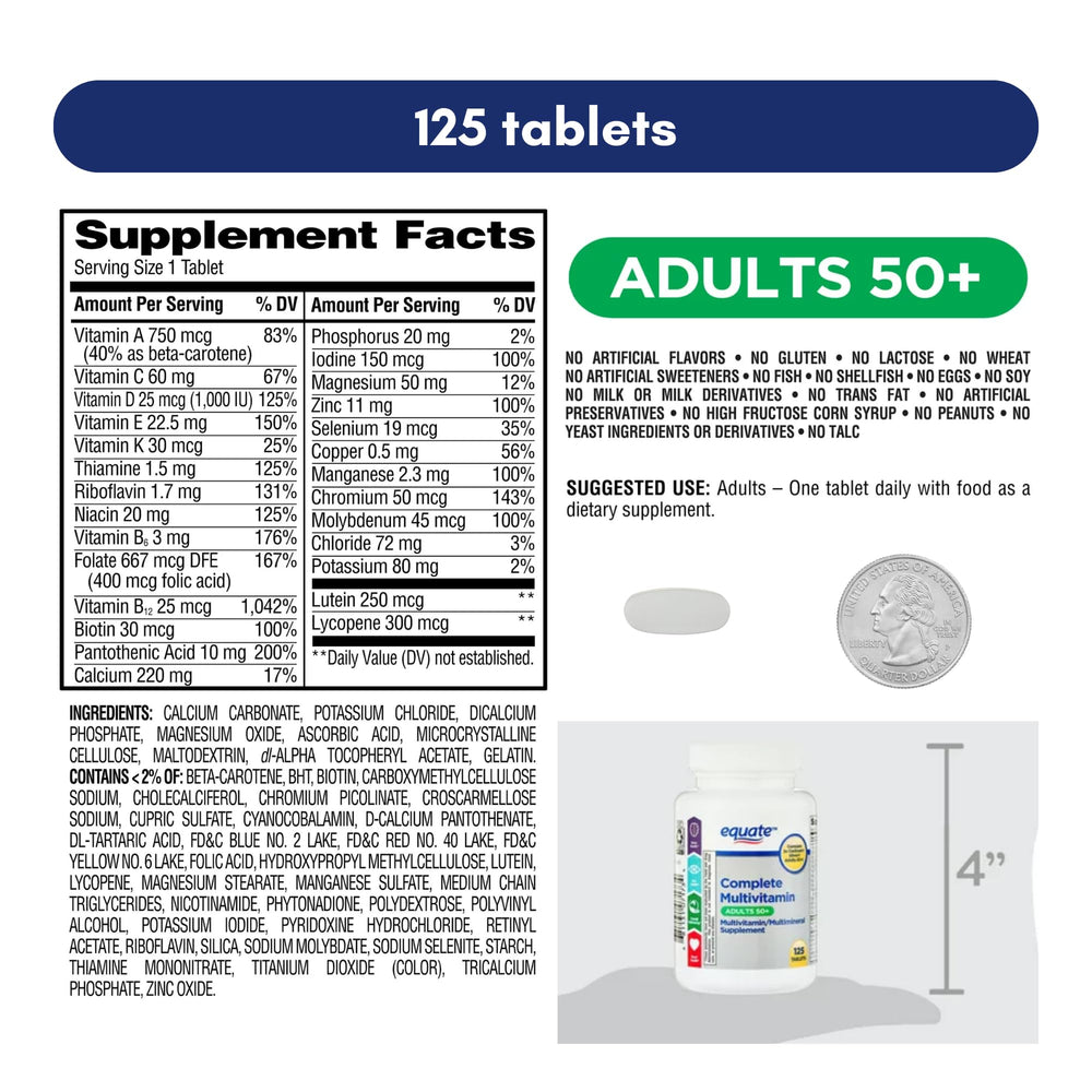 Healthy brain support imagery from Equate 50+ multivitamin