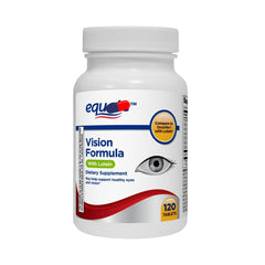 Equate Vision Formula with Lutein bottle and tablets on a neutral background