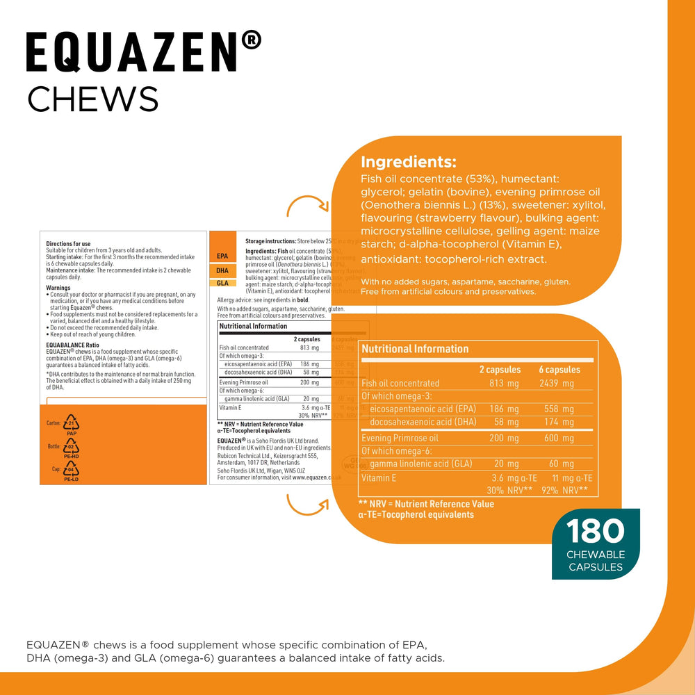 Equazen Eye Q Chews strawberry flavour capsules for tasty daily intake