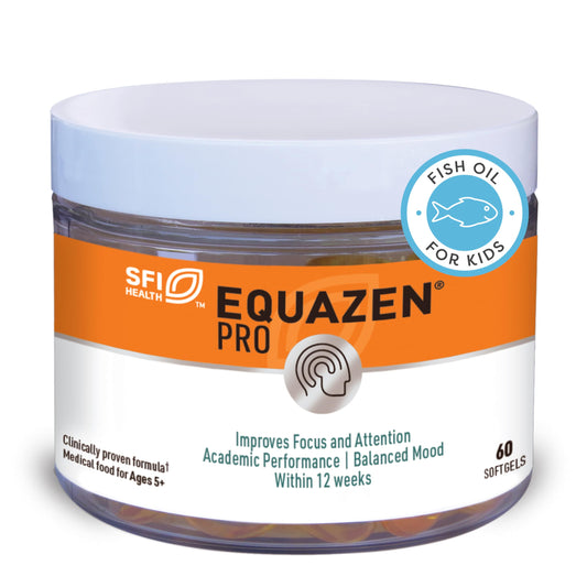 Equazen Pro SFI Fish Oil Softgels bottle on white