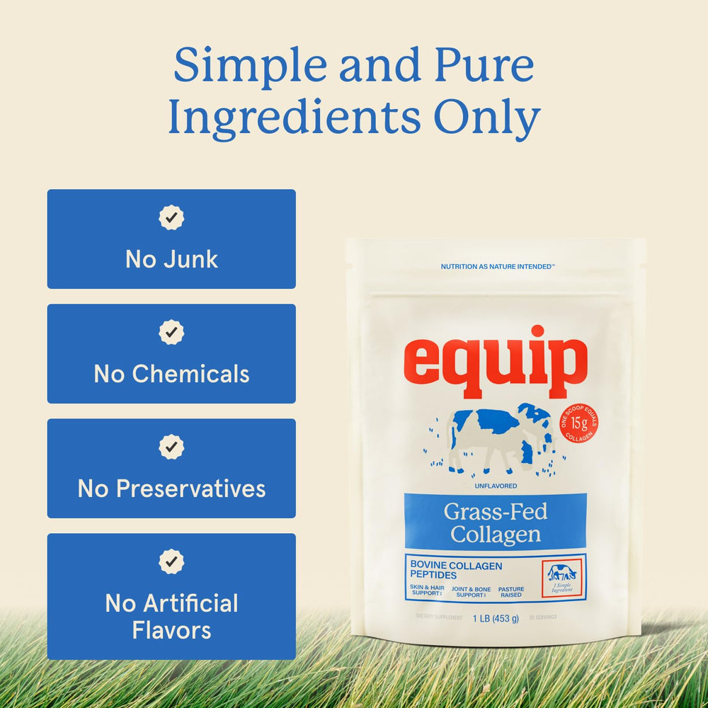 Equip Foods paleo-friendly collagen powder with clean ingredients for everyday use