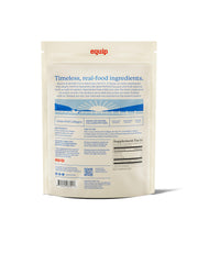 Equip Foods third-party tested label on container indicating trusted quality