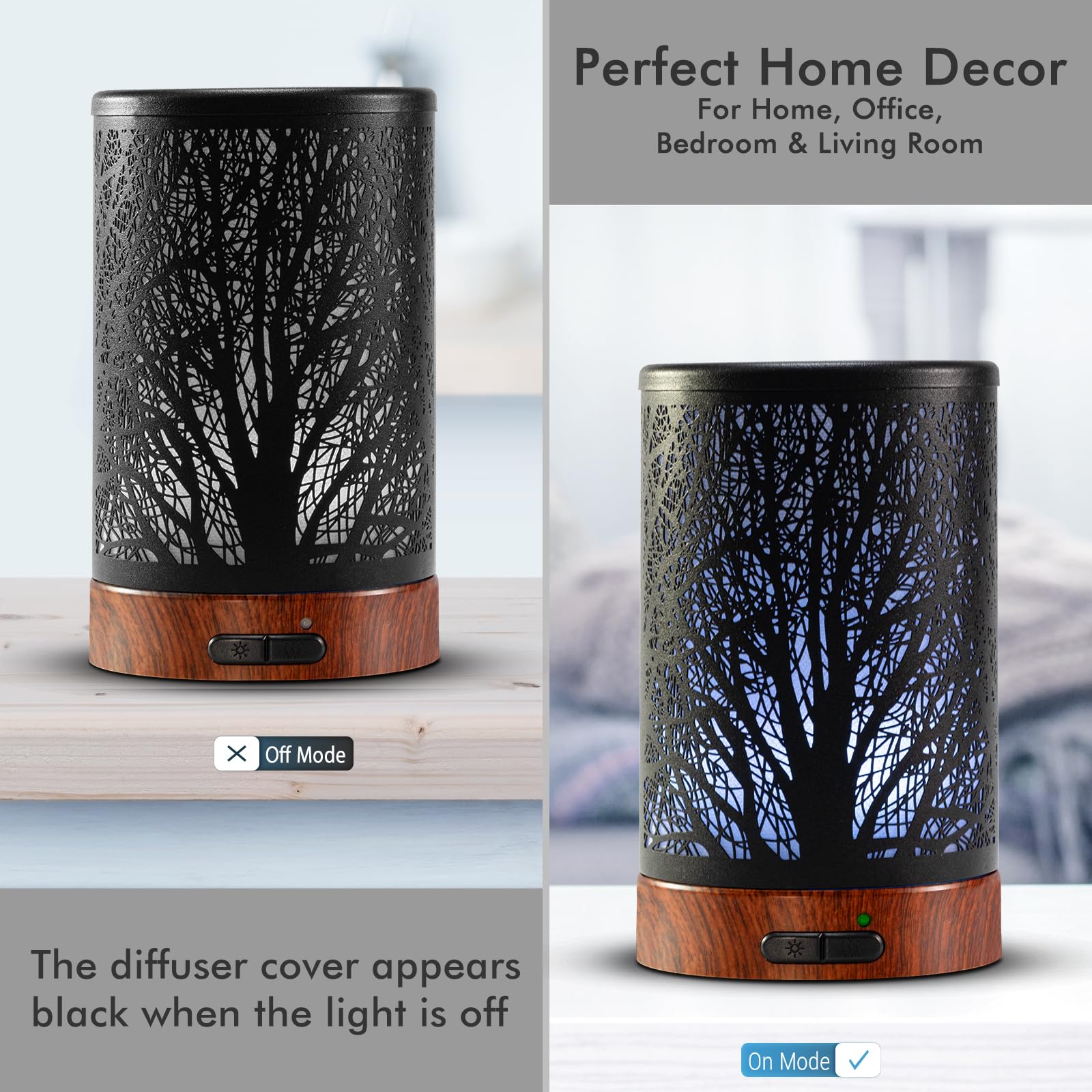 Aromatherapy diffuser with LED color cycle display