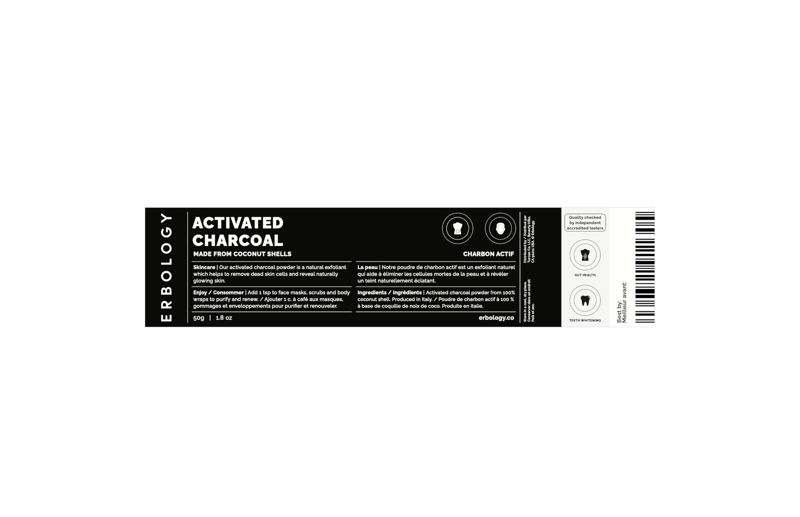 Coconut shells as the natural origin of Erbology Activated Charcoal Powder